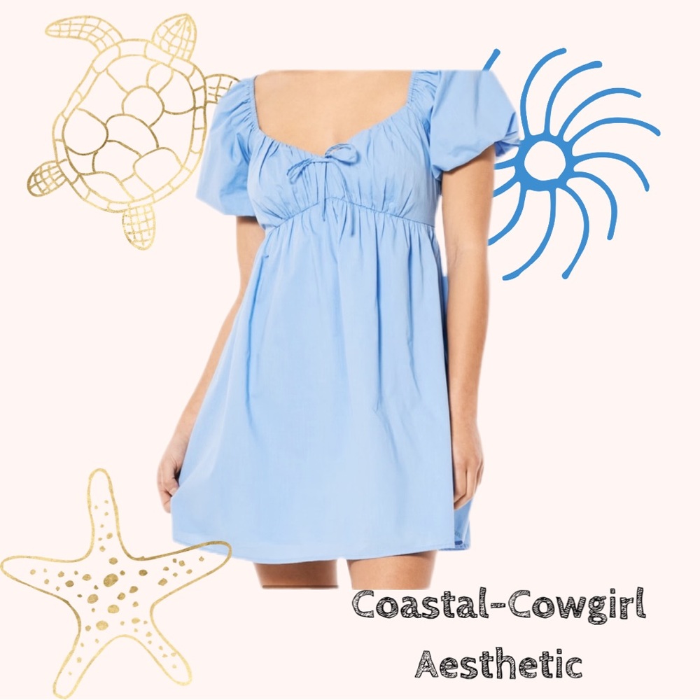 Short-Sleeve Poplin Babydoll Dress (sold out)